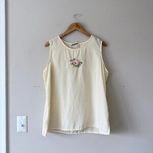Vintage Floral Embroidered Sleeveless